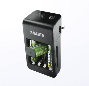 Varta Chargeur AA AAA 9V LCD Wal-Plug 4-Bay comprenant 4 piles AA 2
